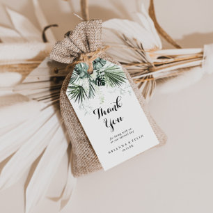 Étiquettes-cadeau Végétation tropicale Merci de Mariage Floral blanc
