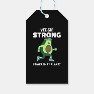 Étiquettes-cadeau Veggie Strong, Alimenté par les plantes