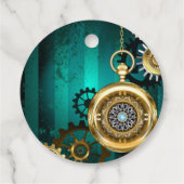 Étiquettes Cadeau Veille bijoux Steampunk sur un Arrière - plan vert (Dos)
