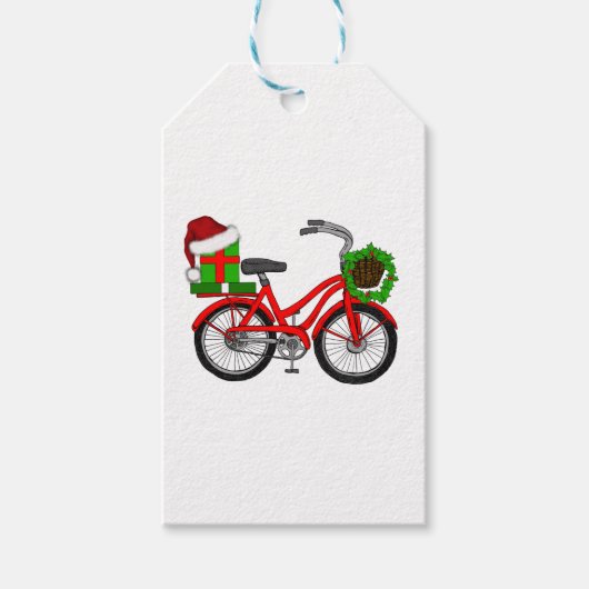 Étiquettes-cadeau vélo xmas (Devant)