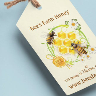 Étiquettes-cadeau Vendeur de miel Abeille Apiariste Personnalisé