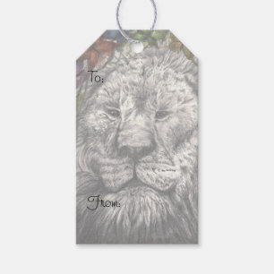 Étiquettes-cadeau Vent sous mes ailes Lion Papillon Art de la faune