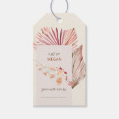 Étiquettes-cadeau Ventilateur Boho Palm séché Feuilles d'écran douch (Devant)