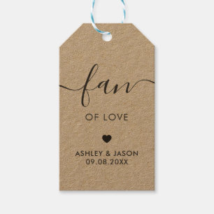 Étiquettes-cadeau Ventilateur d'Amour, Fan Faveur main, Mariage Tags