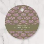Étiquettes Cadeau Ventilateurs Art Déco Fête des mariées Olive et Li (Devant)