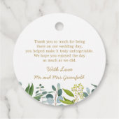 Étiquettes Cadeau Verdure aquarelle, feuilles eucalyptus (Dos)