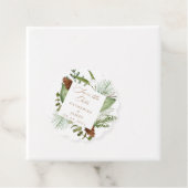 Étiquettes Cadeau verdure d'hiver élégant enregistrer la date (En situation)