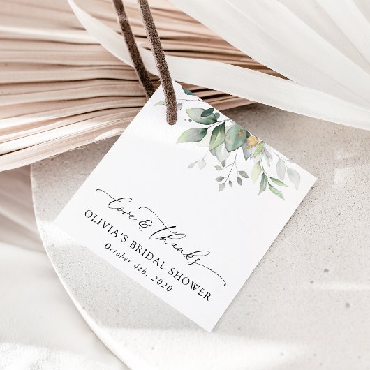 Étiquettes Cadeau Verdure, Eucalyptus Feuilles, Boho, Fête des marié