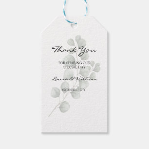 Étiquettes-cadeau Verdure Eucalyptus Feuilles mariage Favoriser Merc