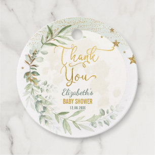 Étiquettes Cadeau Verdure Gold Moon Twinkle Little Star Baby shower