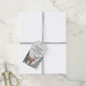 Étiquettes-cadeau Verdure hivernale rustique avec Merci cerf (Avec de la ficelle)