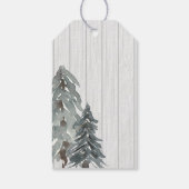 Étiquettes-cadeau Verdure hivernale rustique avec Merci cerf (Dos)