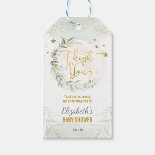 Étiquettes-cadeau Verdure Lune Twinkle Petit Star Douche Faveurs (Devant)