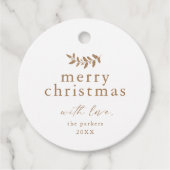 Étiquettes Cadeau Verdure minimale Simple Joyeux Noël (Devant)