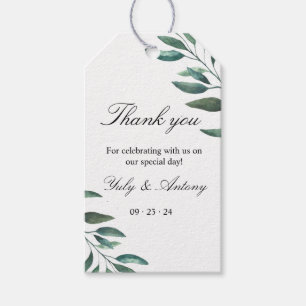 Étiquettes-cadeau Verdure minimaliste Botanique Mariage moderne