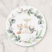 Étiquettes Cadeau Verdure rustique Bois Animaux Merci (Dos)