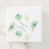 Étiquettes Cadeau Verdure tropicale Aquarelle Baby shower vert (En situation)
