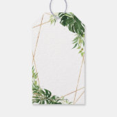 Étiquettes-cadeau Verdure tropicale Or Géométrique Favoriser Merci (Dos)
