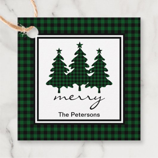 Étiquettes Cadeau Vérification des pins buffles verts (Devant)