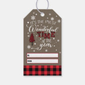 Étiquettes-cadeau Vérification du buffle rustique (Devant)