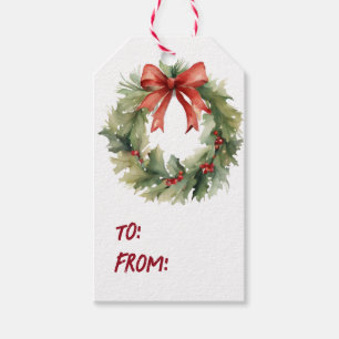 Étiquettes-cadeau Verre de Noël d'aquarelle