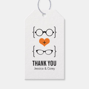 Étiquettes-cadeau Verres Geeky Orange Tags cadeaux
