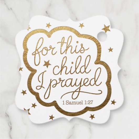 Étiquettes Cadeau verset biblique de 1 Samuel 1:27 (Dos)