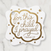 Étiquettes Cadeau verset biblique de 1 Samuel 1:27 (Devant)