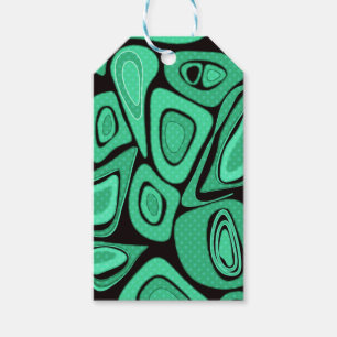 Étiquettes-cadeau Vert, abstrait, rétro