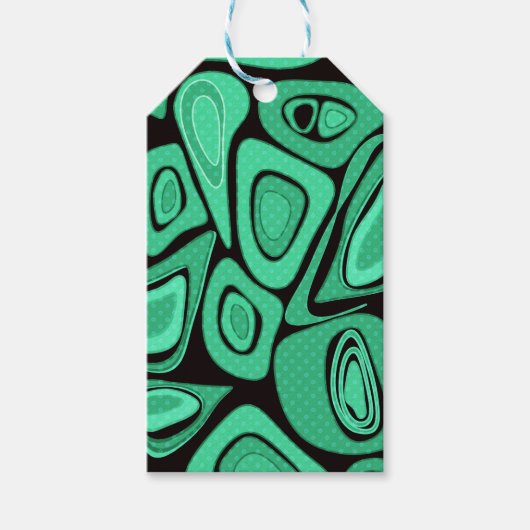 Étiquettes-cadeau Vert, abstrait, rétro (Devant)