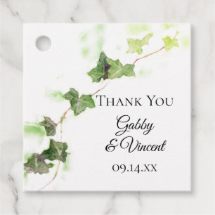 Étiquettes Cadeau Vert anglais Vin Vin Mariage d'aquarelle