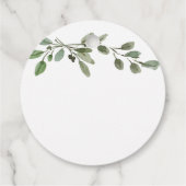 Étiquettes Cadeau Vert aquarelle simple | BABY SHOWER MERCI (Dos)