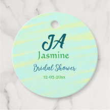 Vert bleu pastel aquarelle douche de mariée nom da