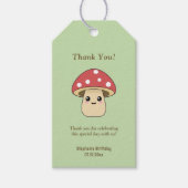 Étiquettes-cadeau Vert champignons mignons (Devant)