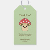 Étiquettes-cadeau Vert champignons mignons (Dos)