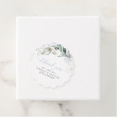 Étiquettes Cadeau Vert Elégant Dusty Blue Mariage Merci (En situation)
