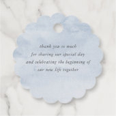 Étiquettes Cadeau Vert Elégant Dusty Blue Mariage Merci (Dos)