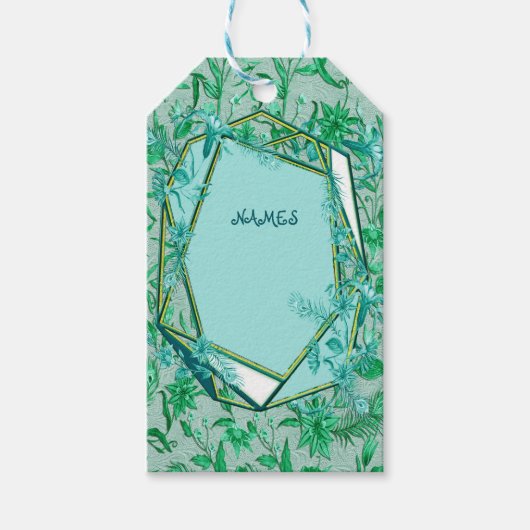 Étiquettes-cadeau Vert émeraude sur support texturé sculpté (Devant)