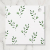 Étiquettes Cadeau Vert floral blanc Baptême Merci Favoriser (Dos)