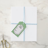 Étiquettes-cadeau Vert foncé et chevron de mariage d'anniversaire bl (Avec de laficelle)