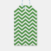 Étiquettes-cadeau Vert foncé et chevron de mariage d'anniversaire bl (Dos)