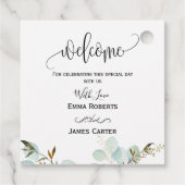 Étiquettes Cadeau Vert moderne Mots clés minimaux Favor (Dos)