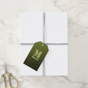 Étiquettes-cadeau Vert olive de l'armée à motif géométrique en maill