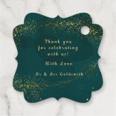 Étiquettes Cadeau Vert & or, Merci Mariage de Noël (Dos)