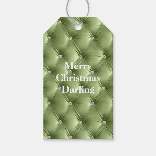 Étiquettes-cadeau Vert Sage Chaud Faux Velvet (Devant)