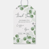 Étiquettes-cadeau Vert tendance Nature inspiré Eucalyptus Mariage (Dos)