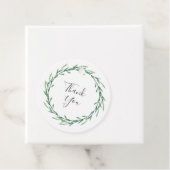 Étiquettes Cadeau Verte Feuille d'aquarelle (En situation)