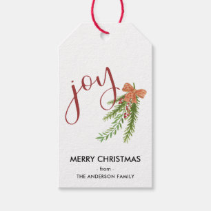 Étiquettes-cadeau Verts de Noël d'aquarelle de la calligraphie I de