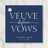 Étiquettes Cadeau Veuve Before Vows Bleu Nuit & Blanc Enterrement de (Devant)