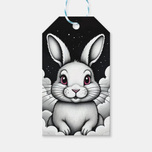 Étiquettes-cadeau Vibes célestes de lapin céleste (Devant)